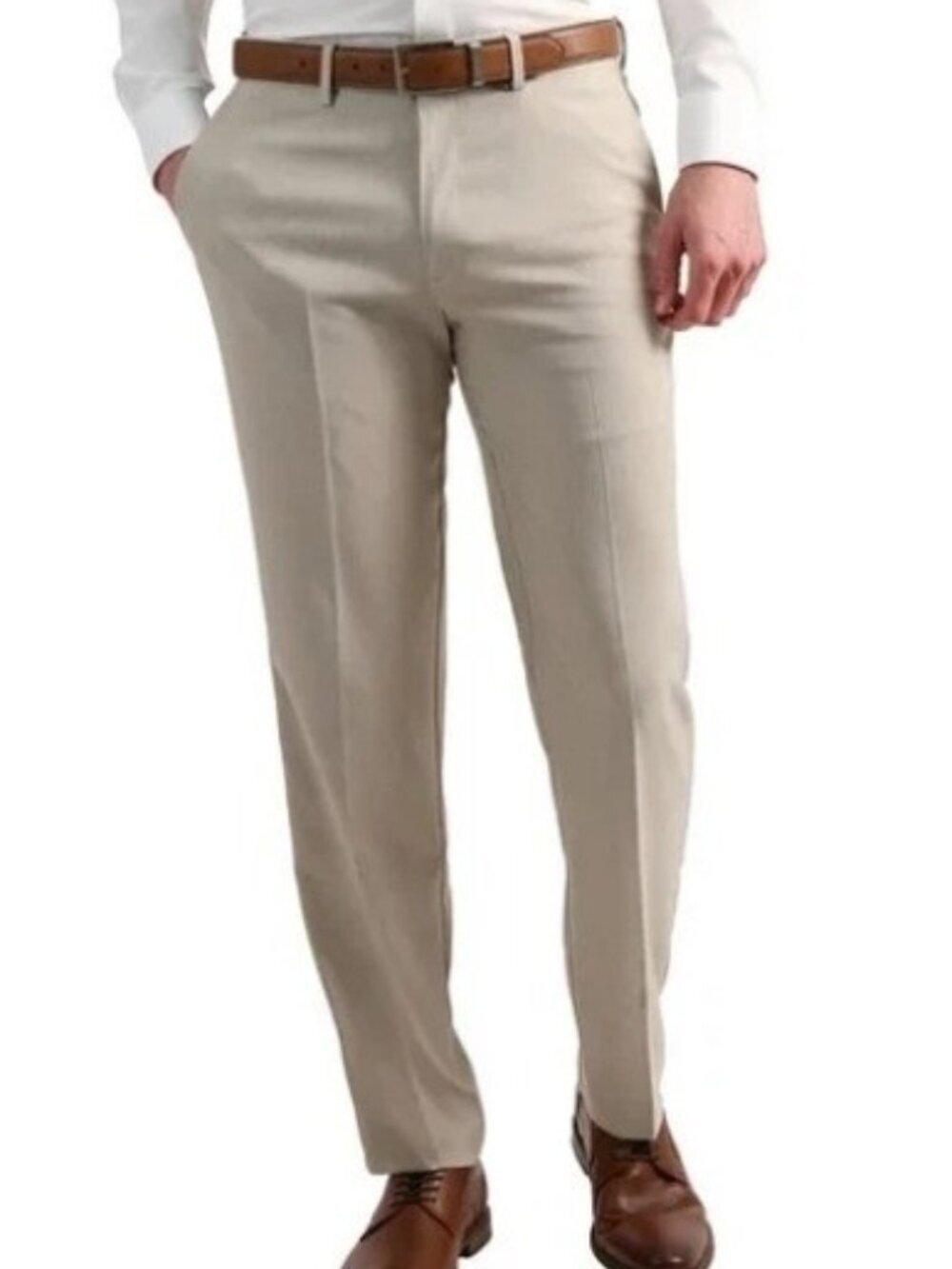 NWOT Kenneth Cole Reaction Men's 40x29 Techni-Cole Modern Fit Beige Dress Pants